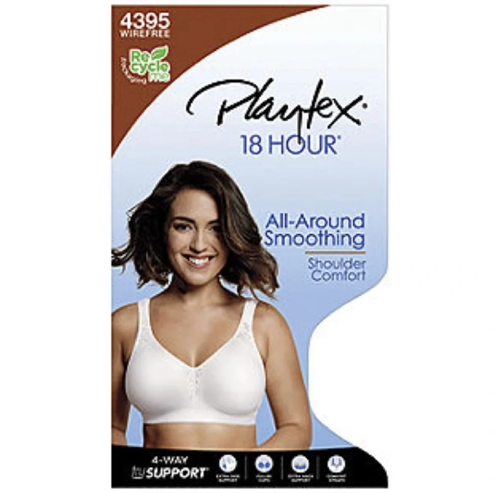Playtex 18 Hour All-Around Smoothing Wireless Full Coverage Bra Size 44B